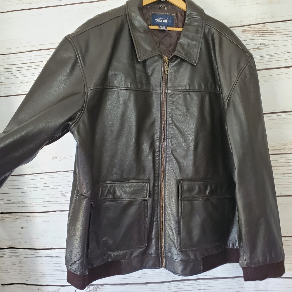 Authentic Cherokee | Dark Brown Biker Heavy Jacket - Picture 2 of 7